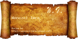 Wenczel Imre névjegykártya